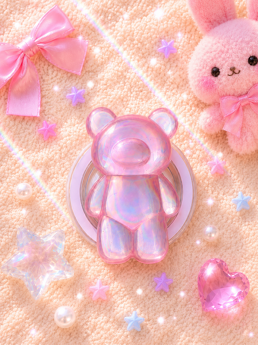 Pink Crystal Bear Grip